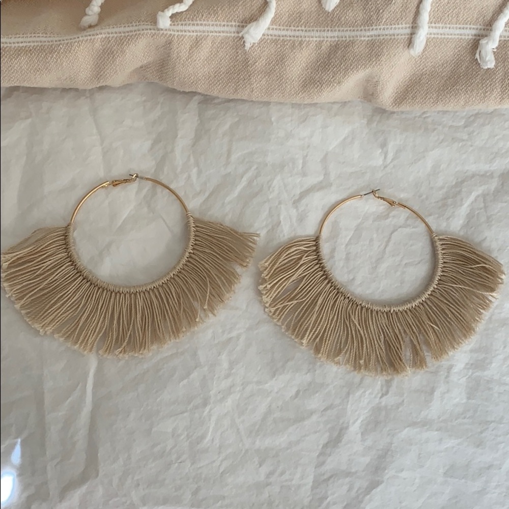 Fringe Gold Hoop Statement Earrings〰️